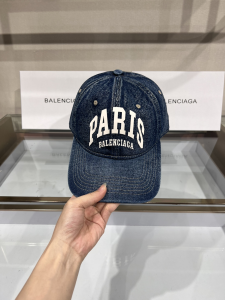 Replica Womens Hat Balenciaga Denim Blue Canvas Baseball Cap Hat A190PP100 AA181985