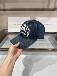Replica Womens Hat Balenciaga Denim Blue Canvas Baseball Cap Hat A190PP100 AA181985