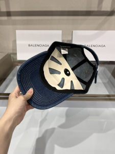 Replica Womens Hat Balenciaga Denim Blue Canvas Baseball Cap Hat A190PP100 AA181985