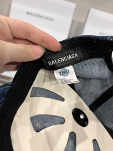 Replica Womens Hat Balenciaga Denim Blue Canvas Baseball Cap Hat A190PP100 AA181985