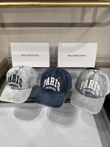 Replica Womens Hat Balenciaga Denim Blue Canvas Baseball Cap Hat A190PP100 AA181985