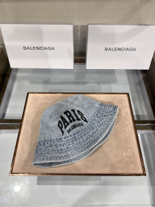 Replica Womens Hat Balenciaga Denim Blue Canvas Bucket Cap Hat A190PP100 AA181981