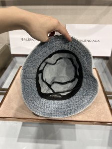 Replica Womens Hat Balenciaga Denim Blue Canvas Bucket Cap Hat A190PP100 AA181981