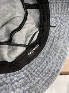 Replica Womens Hat Balenciaga Denim Blue Canvas Bucket Cap Hat A190PP100 AA181981