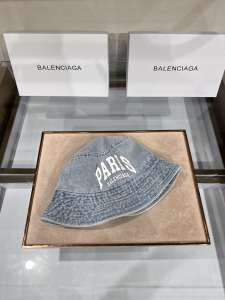 Replica Womens Hat Balenciaga Denim Gray Canvas Bucket Cap Hat A190PP100 AA181983