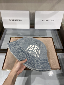 Replica Womens Hat Balenciaga Denim Gray Canvas Bucket Cap Hat A190PP100 AA181983