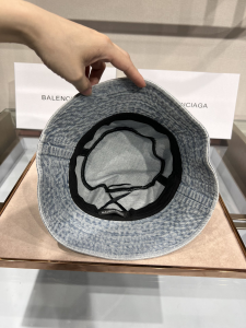 Replica Womens Hat Balenciaga Denim Gray Canvas Bucket Cap Hat A190PP100 AA181983
