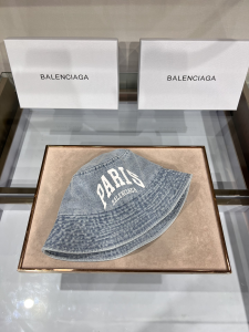 Replica Womens Hat Balenciaga Denim Gray Canvas Bucket Cap Hat A190PP100 AA181983