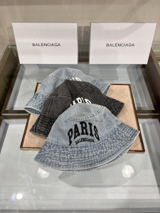 Replica Womens Hat Balenciaga Denim Gray Canvas Bucket Cap Hat A190PP100 AA181983