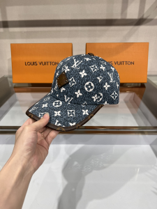 Louis Vuitton Monogram Baseball Cap Hat Blue 