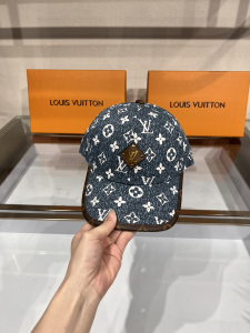 Replica Womens Hat Louis Vuitton Monogram Baseball Cap Hat in Blue A190PP100 AA181978