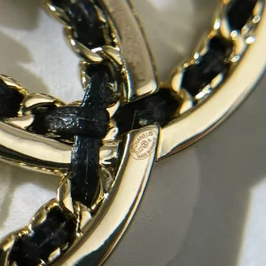 Replica Womens Jewelry Chanel VIP Gold CC Chain Leather Brooch A62PP180 AA181763