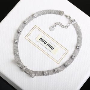 Miu Miu Bow Crystals Necklace 