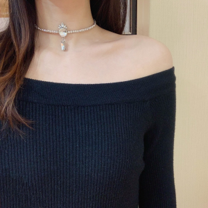 Replica Womens Jewelry Miu Miu Crystals Choker Necklace A205PP280 AA182036