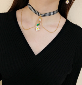 Replica Womens Jewelry Miu Miu Crystals Flower Pendant Necklace A205PP280 AA182037