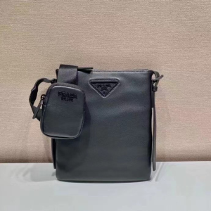 Prada Black Leather Messenger Bag