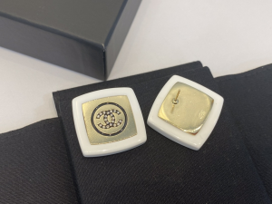 Replica Womens Jewelry Chanel Crystal CC Square Earrings White A39PP140 AA182082