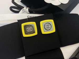 Replica Womens Jewelry Chanel Crystal CC Square Earrings Yellow A39PP140 AA182081