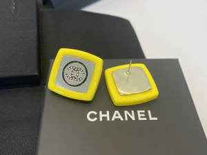 Replica Womens Jewelry Chanel Crystal CC Square Earrings Yellow A39PP140 AA182081