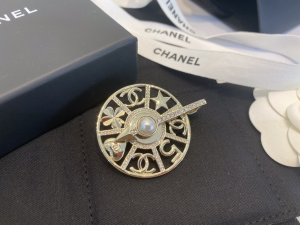 Chanel Gold Round Charms Brooch 