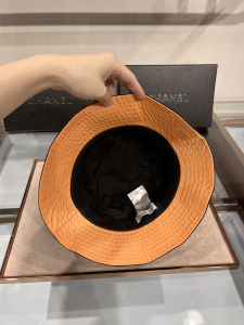 Replica Womens Hats Chanel CC Logo Black Cotton Bucket Cap Hat A190PP100 AA182207