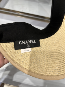 Replica Womens Hats Chanel CC Logo Raffia Visor Cap Hat Beige A190PP100 AA182212