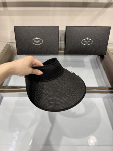 Replica Womens Hats Chanel CC Logo Raffia Visor Cap Hat Black A190PP100 AA182213