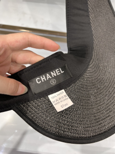 Replica Womens Hats Chanel CC Logo Raffia Visor Cap Hat Black A190PP100 AA182213