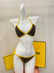 Fendi FF Logo Cotton Swimsuit Bikini 