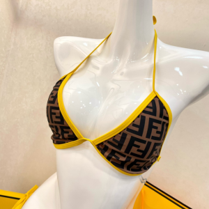 Replica Free Gift Fendi FF Logo Cotton Swimsuit Bikini SML A123PP105 AA182317