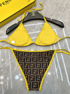 Replica Free Gift Fendi FF Logo Cotton Swimsuit Bikini SML A123PP105 AA182317