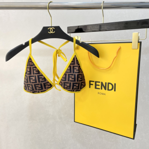 Replica Free Gift Fendi FF Logo Cotton Swimsuit Bikini SML A123PP105 AA182317
