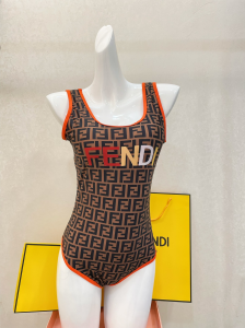 Fendi FF Logo Cotton Swimsuit Bikini 