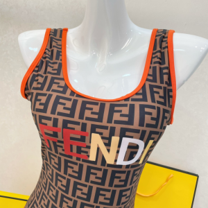 Replica Free Gift Fendi FF Logo Cotton Swimsuit Bikini SML A123PP105 AA182318