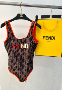 Replica Free Gift Fendi FF Logo Cotton Swimsuit Bikini SML A123PP105 AA182318