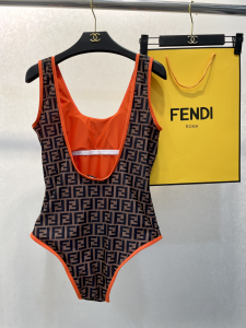 Replica Free Gift Fendi FF Logo Cotton Swimsuit Bikini SML A123PP105 AA182318