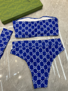 Replica Free Gift Gucci Blue GG Cotton Swimsuit Bikini SML A123PP105 AA182321