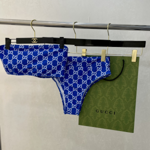 Replica Free Gift Gucci Blue GG Cotton Swimsuit Bikini SML A123PP105 AA182321