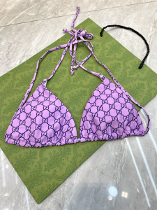 Replica Free Gift Gucci GG Cotton Swimsuit Bikini Purple SML A123PP105 AA182311