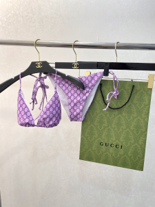 Replica Free Gift Gucci GG Cotton Swimsuit Bikini Purple SML A123PP105 AA182311
