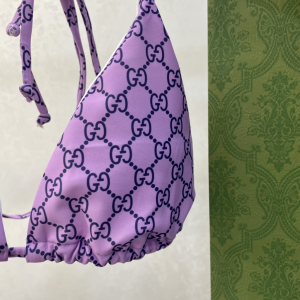 Replica Free Gift Gucci GG Cotton Swimsuit Bikini Purple SML A123PP105 AA182311