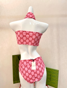 Replica Free Gift Gucci Pink GG Cotton Swimsuit Bikini SML A123PP105 AA182320