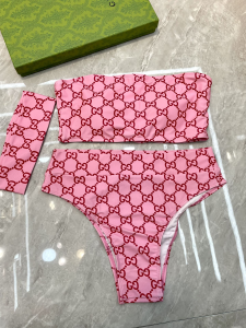 Replica Free Gift Gucci Pink GG Cotton Swimsuit Bikini SML A123PP105 AA182320