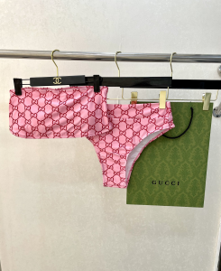 Replica Free Gift Gucci Pink GG Cotton Swimsuit Bikini SML A123PP105 AA182320