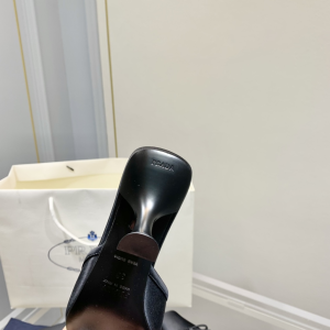 Replica Womens Shoes Prada Bow Satin Heeled Mule in Black 35 To 41 A151PP480 AA182347