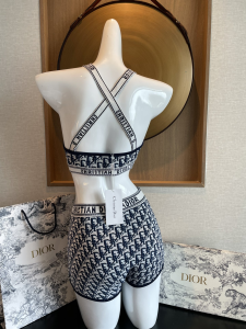 Replica Womens Clothing Dior Black Dior Oblique Swimsuit Bikini SML A123PP180 AA182544