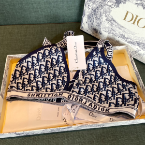 Replica Womens Clothing Dior Black Dior Oblique Swimsuit Bikini SML A123PP180 AA182544