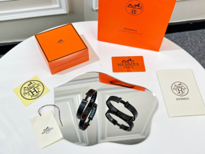 Replica Womens Jewelry Hermes Clic HH So Black Narrow Bracelet A62PP280 AA182492