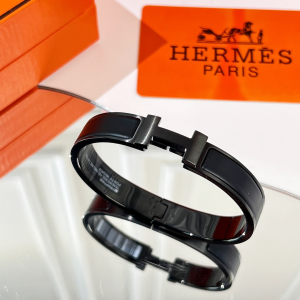 Replica Womens Jewelry Hermes Clic HH So Black Narrow Bracelet A62PP280 AA182492