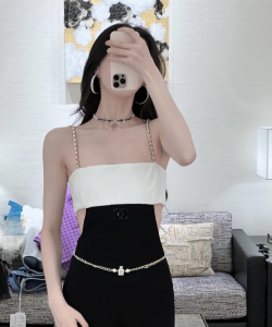 Replica Womens Jewelry Chanel White Black Gold Coco Earrings AB8422 A39PP150 AA182900